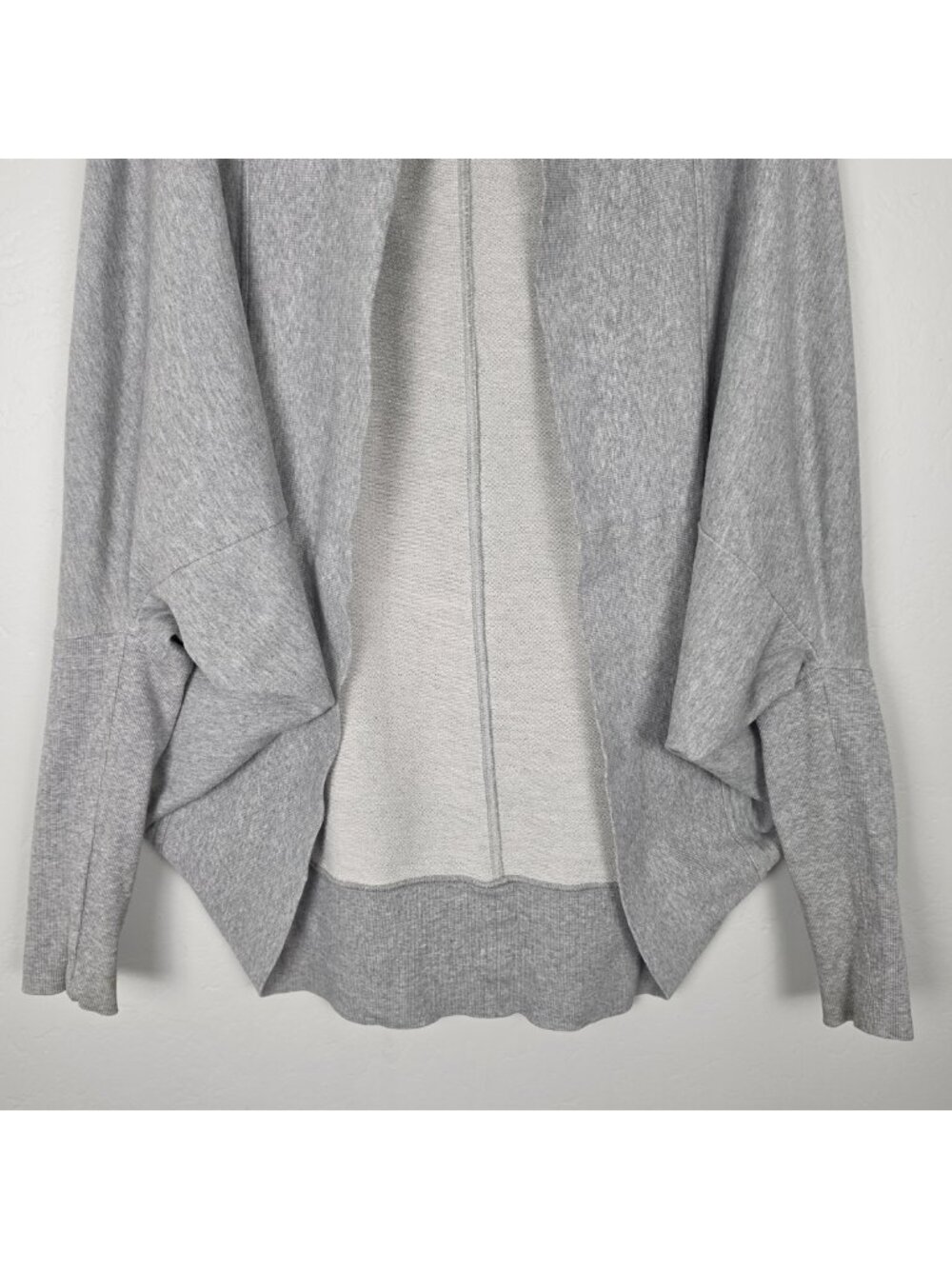 Norma Kamali Cocoon Batwing Cardigan Oversized Open Front Heathered Gray Size S - Picture 6 of 13